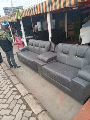 Elegant Gray 5 Seater Sofa Set Modern Hf4e