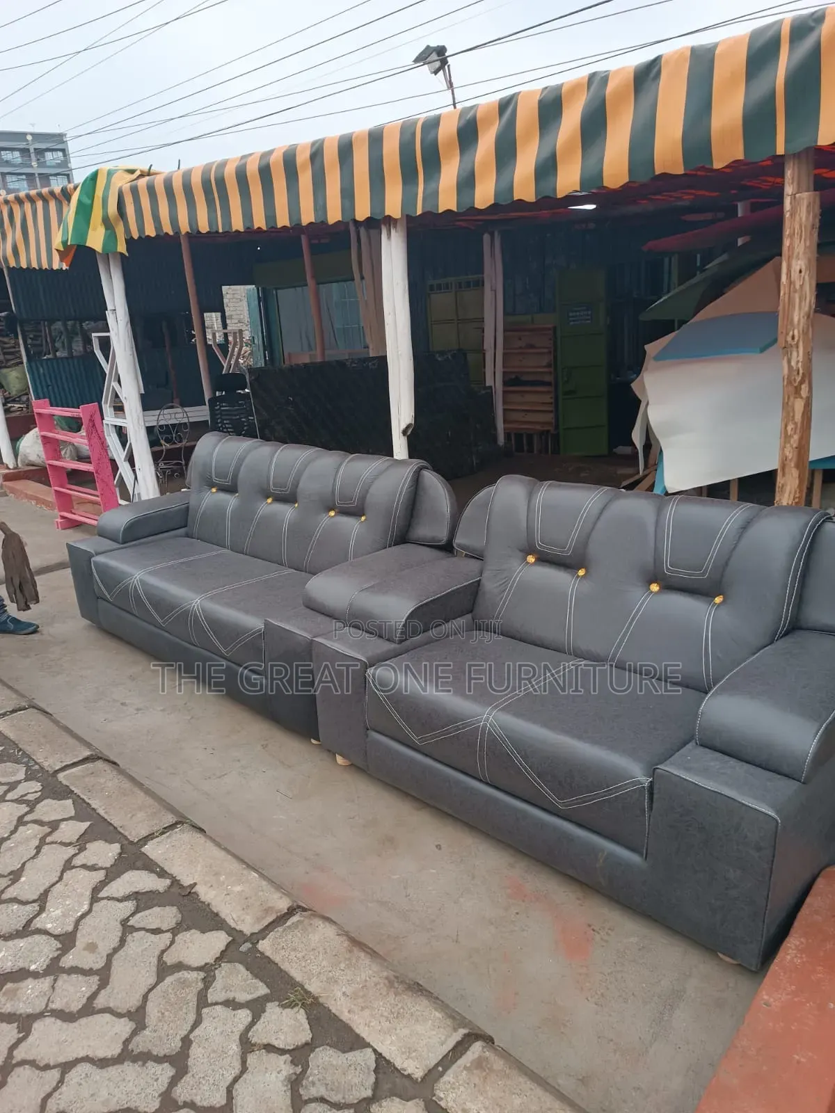 Modern Comfy Gray 5 Seater Sofa Set Ygf4