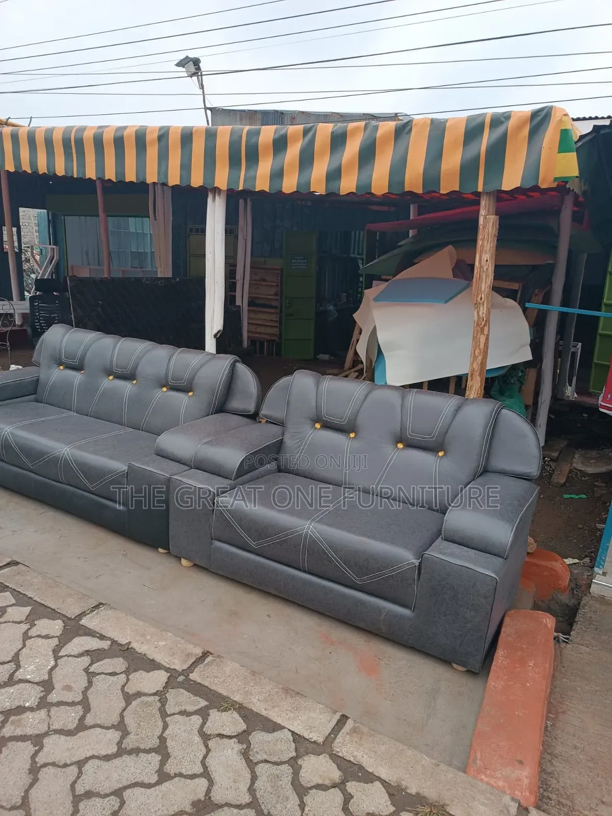 Modern 5 Seater Sofa Set Gray Comfy Fw2x