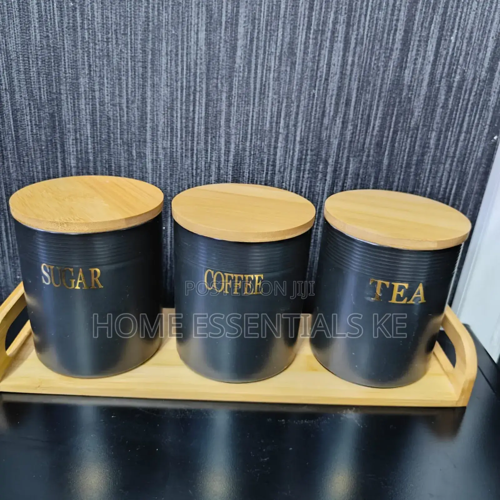 *3 PCS Canisters Set With a Bamboo Tray