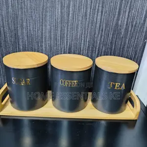 *3 PCS Canisters Set With a Bamboo Tray
