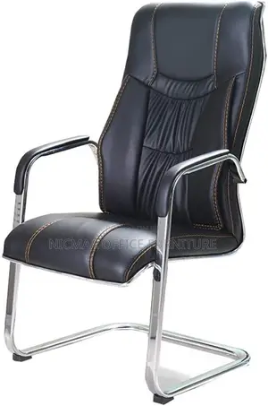 Office Seat: Executive Leather Visitor Black Seat