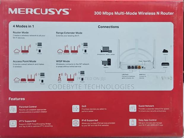 Tp Link Mercusys 300mbps Multi Mode Wireless N Router - thumbnail 4