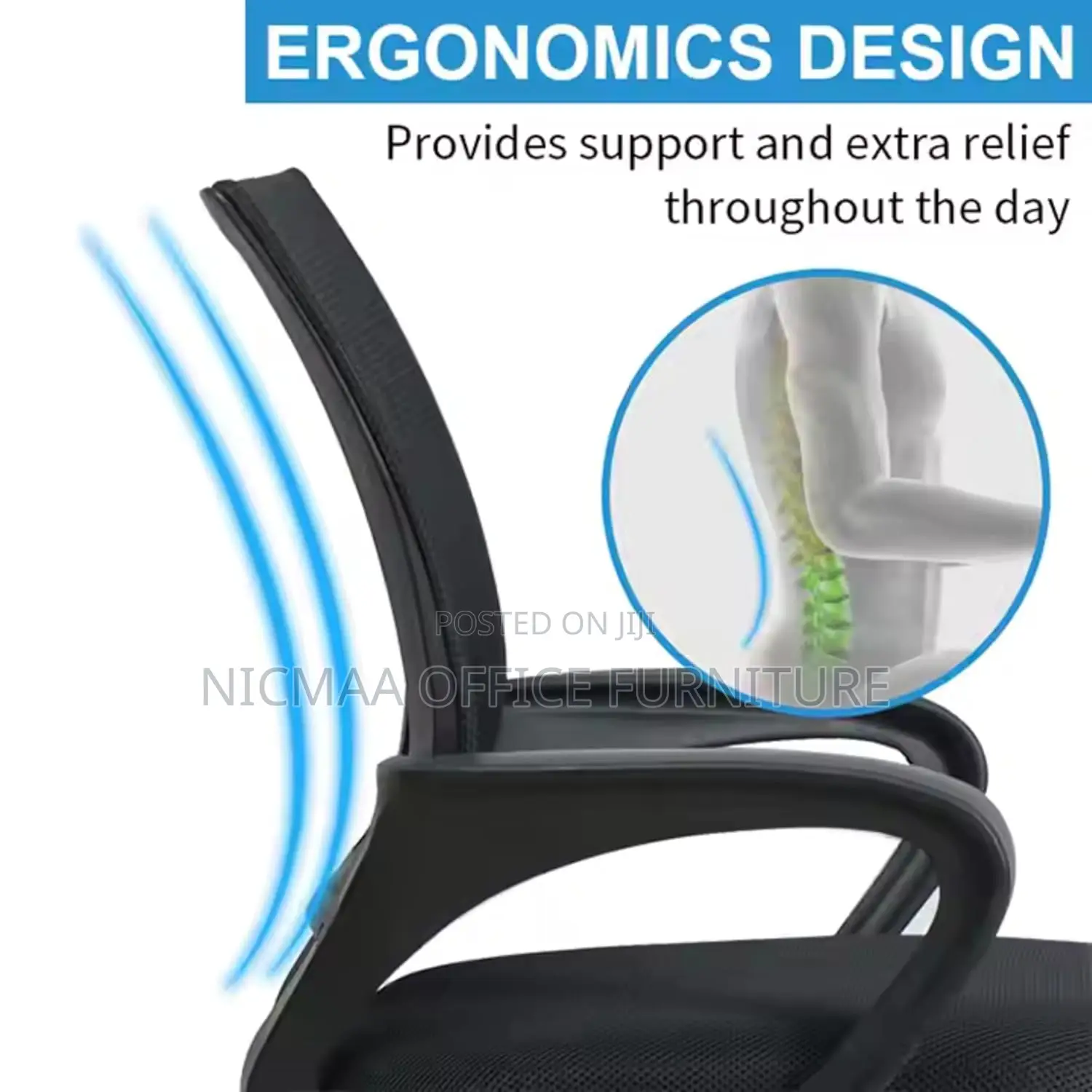 Office Seat: Medium Back Ergonomic Seat