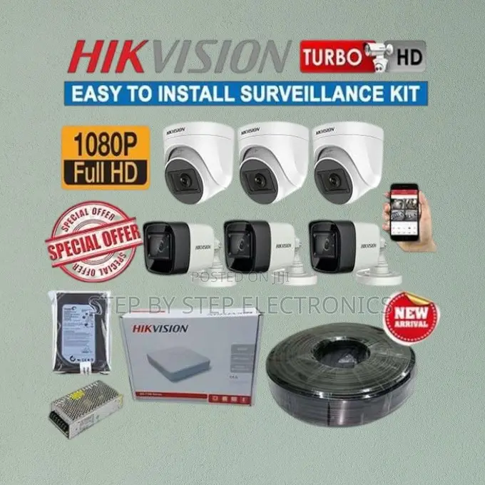 6 Hikvision 1080p Full Hd 2mp CCTV Cameras Complete Surveillance Kit