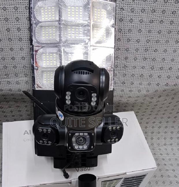 V380 4g/Wifi Dual Three-Lens PTZ 180w Solar Powered Outdoor Camera - main view