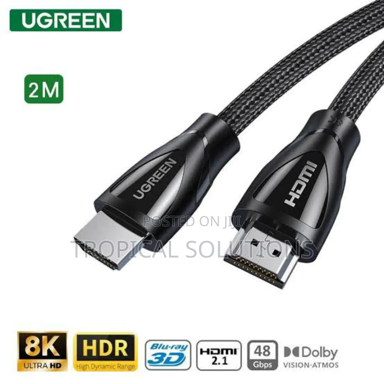 Ugreen Hdmi 2.1 Male to Male Cable Black 2m Hd171