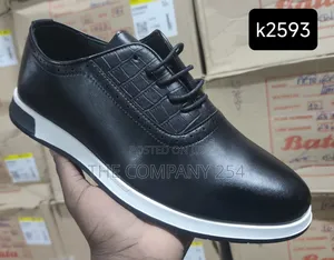Quality Genuine Leather Rubber Sole Laced Business Smart Casual Shoes