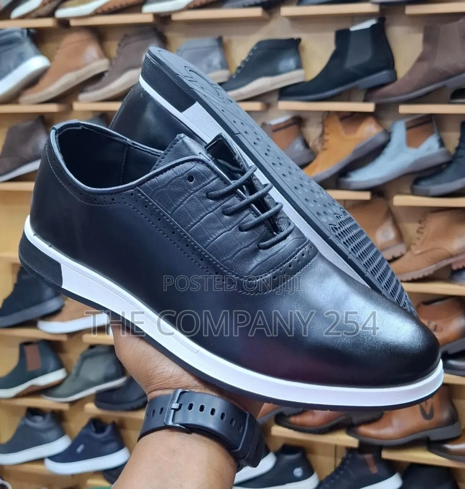 Quality Genuine Leather Rubber Sole Laced Business Smart Casual Shoes