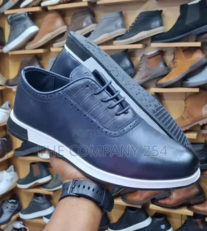Quality Genuine Leather Rubber Sole Laced Business Smart Casual Shoes