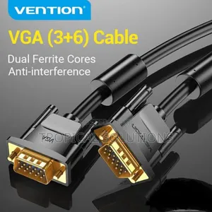 8m Vention Vga (3+6) Male to Male Cable With Ferrite Cores 8m