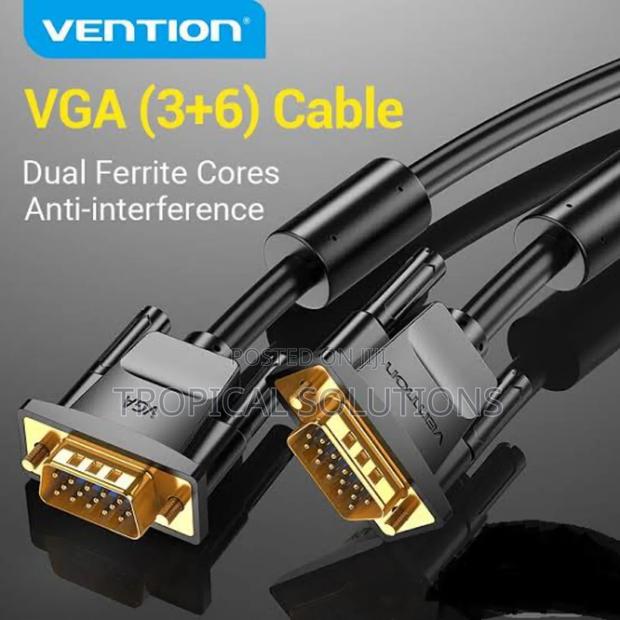 8m Vention Vga (3+6) Male to Male Cable With Ferrite Cores 8m