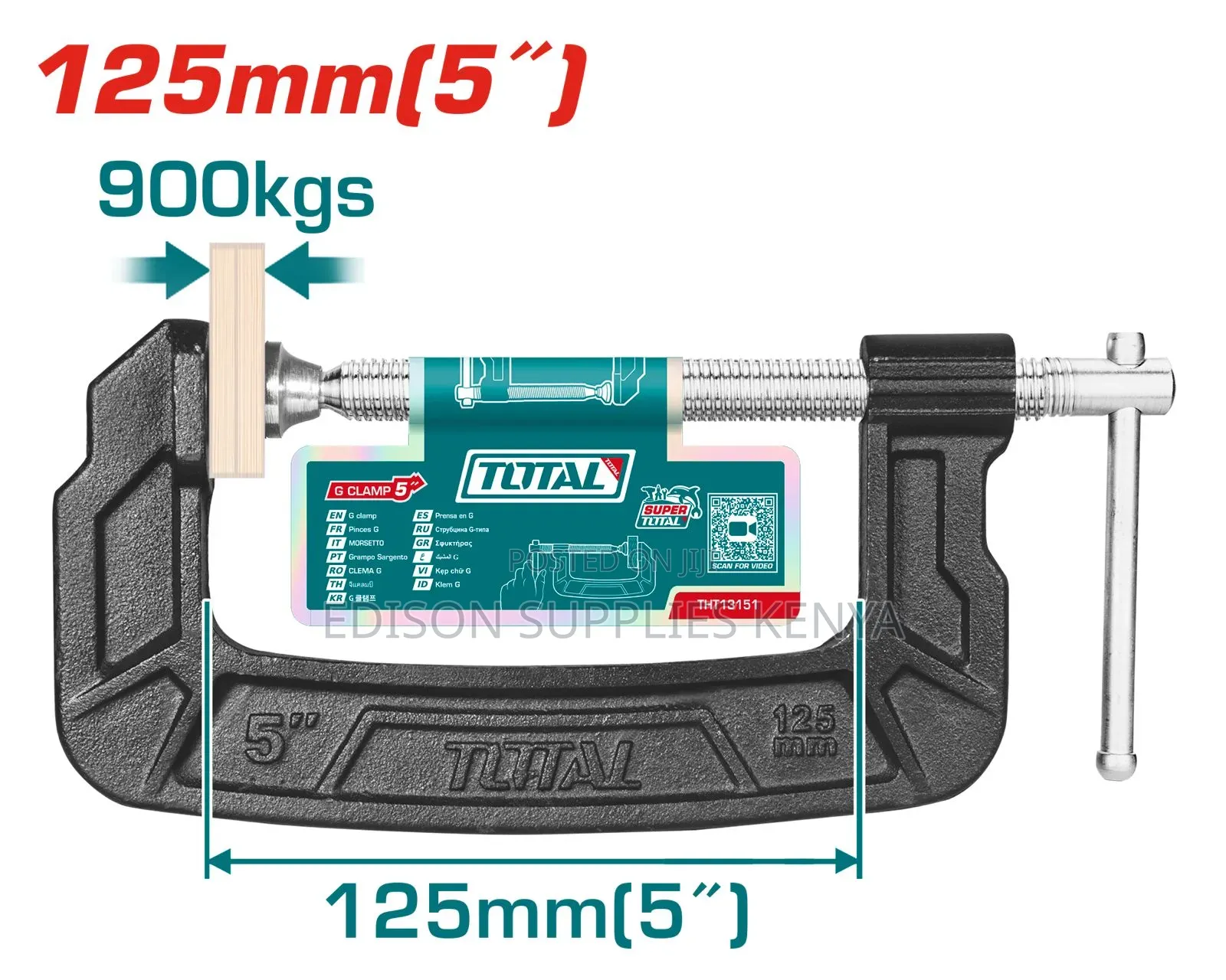 Total G Clamp C Clamps Woodworking G-Clamps 4" / 5" / 6"/ 8" Inch