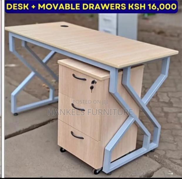 Desk and Movable Drawer