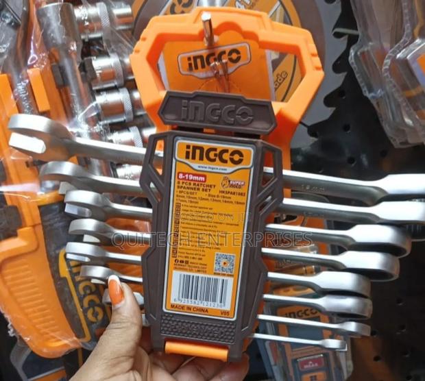 8pcs Spanner Set/ Ingco Ratchet Spanner Set 8-19mm - main view