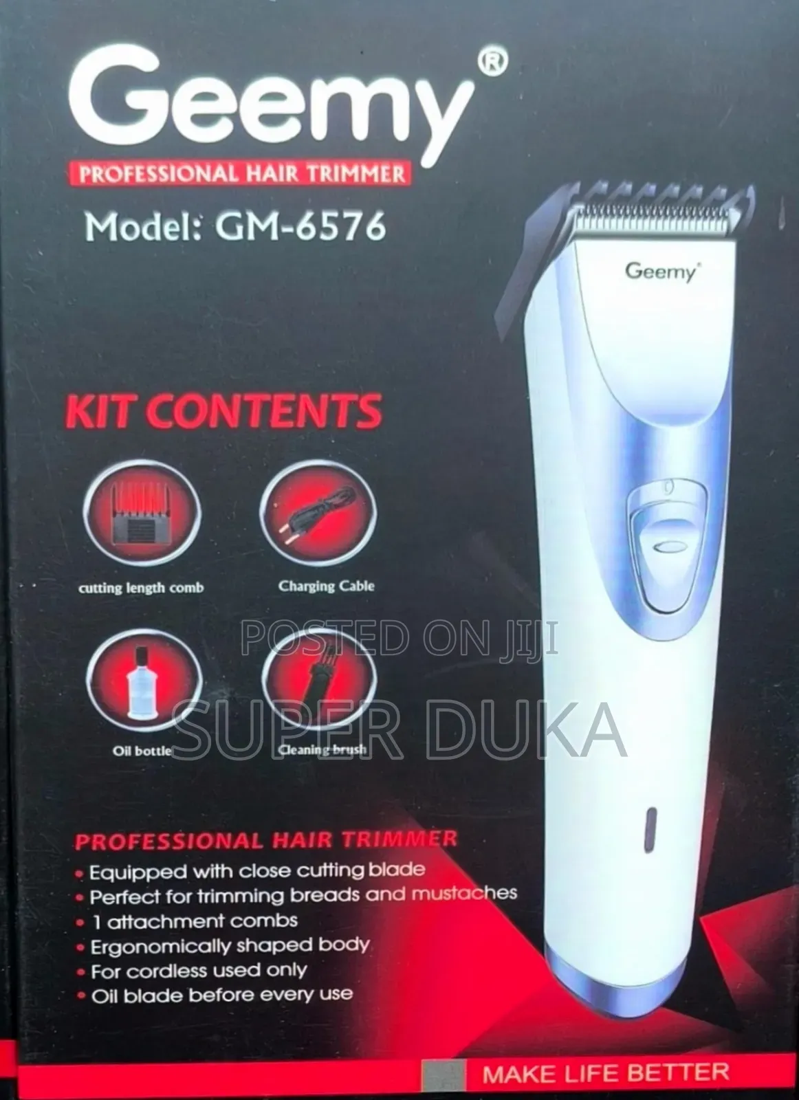 Geemy Professional Hair Trimmer, Model: Gm-6576.