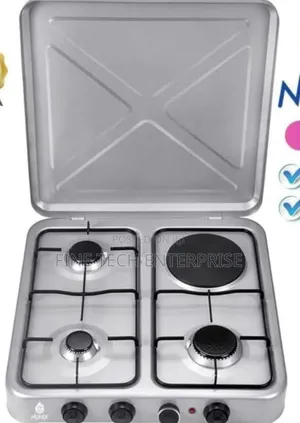 Nunix Table Top Cooker 3 Gas + 1 Electric Burner Stove