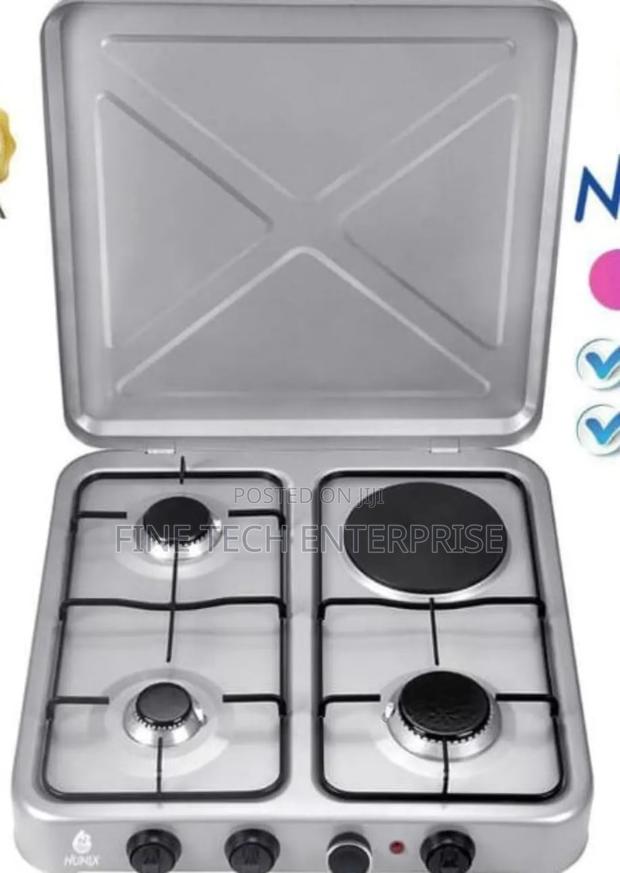 Nunix Table Top Cooker 3 Gas + 1 Electric Burner Stove