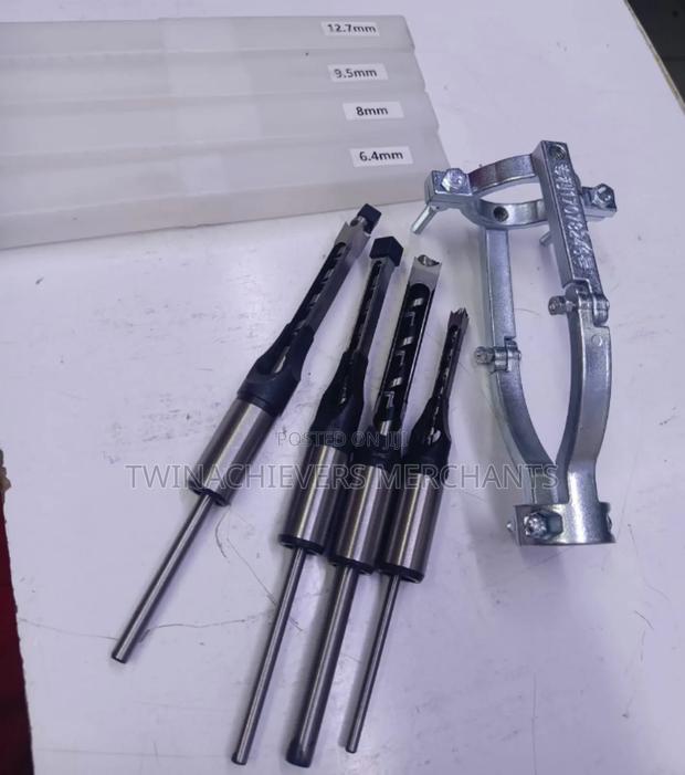 4pcs Mortice Bits Set +Adapter(12.7mm,9.5mm,8mm,6.4mm)