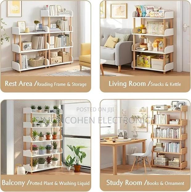 5 Tier Open Wooden Bookcase - thumbnail 2