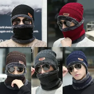 Adult Winter Beenies Beanies Hat and Scarf Set