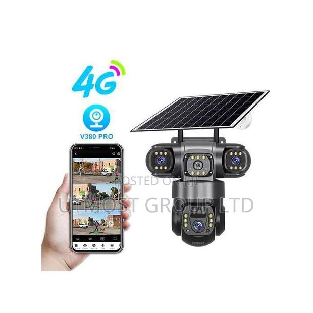 Outdoor Triple Lens Solar Camera – Motion Detection