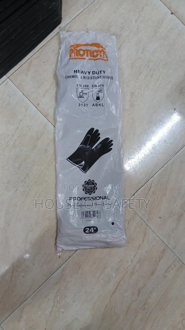 Black Industrial Rubber Gloves 24inch