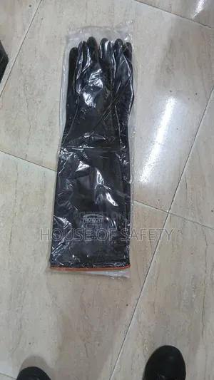 Black Industrial Rubber Gloves 24inch