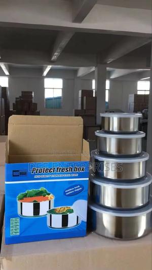 5pcs Modern Stainless Steel Fresh Box Containers - main view