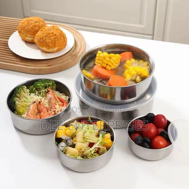 5pcs Modern Stainless Steel Fresh Box Containers - thumbnail 3