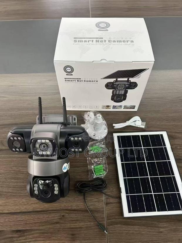 Solar Powered 3 Lens Camera With 360° View - main view