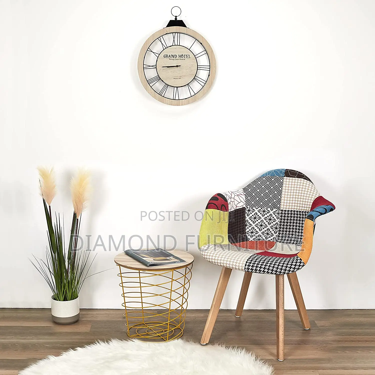 Dining Chair; Art Seat Multicolor Patchwork Dining Chair