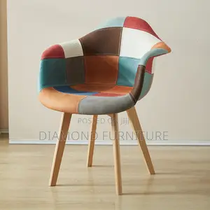 Dining Chair; Art Seat Multicolor Patchwork Dining Chair