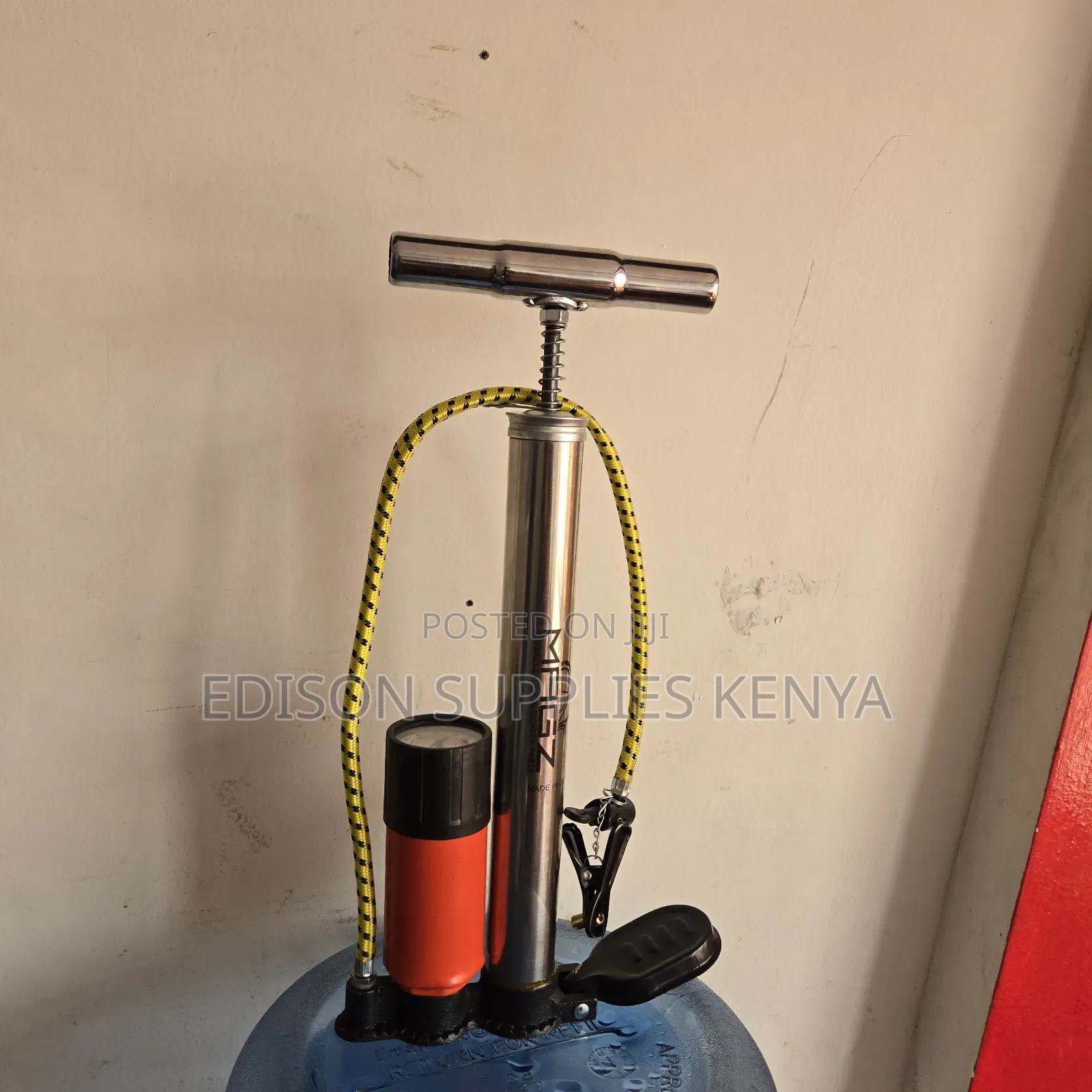 Bike Pump With Gauge 100psi Bicycle Pressure Hand Pumps Heavy Duty