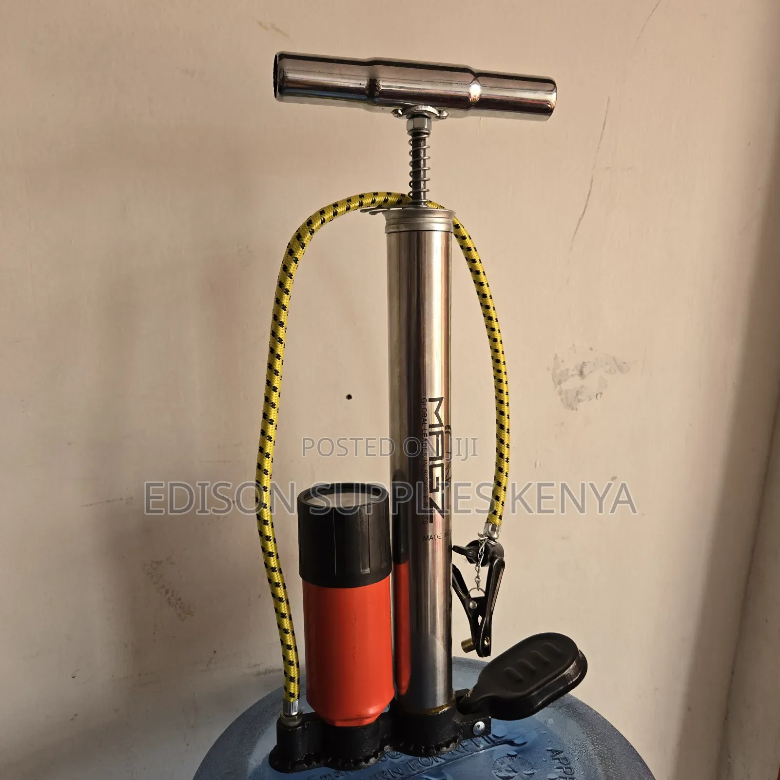 Bike Pump With Gauge 100psi Bicycle Pressure Hand Pumps Heavy Duty