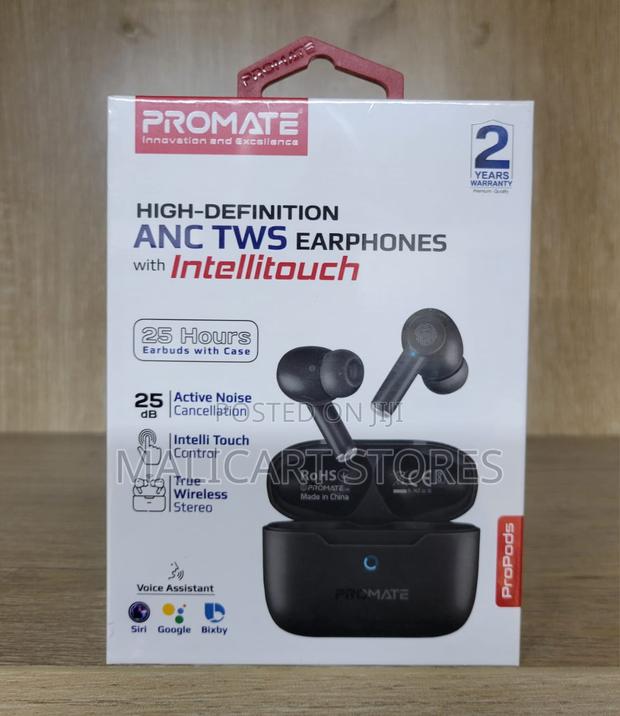 Promate Propods High-Definition Anc TWS Earphones With Intellitouch