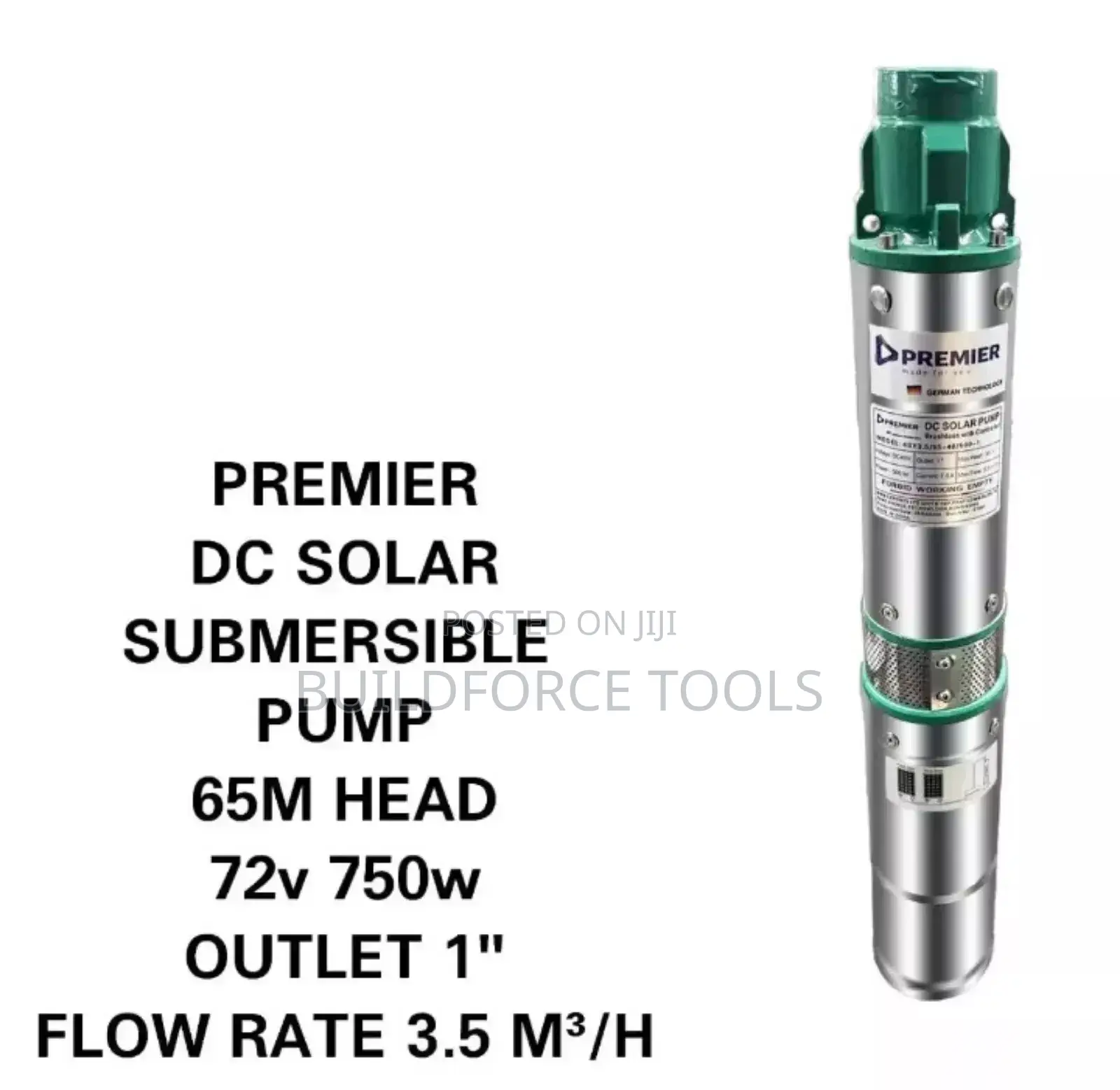 72v 750watts Dc Solar Submersible Water Pump