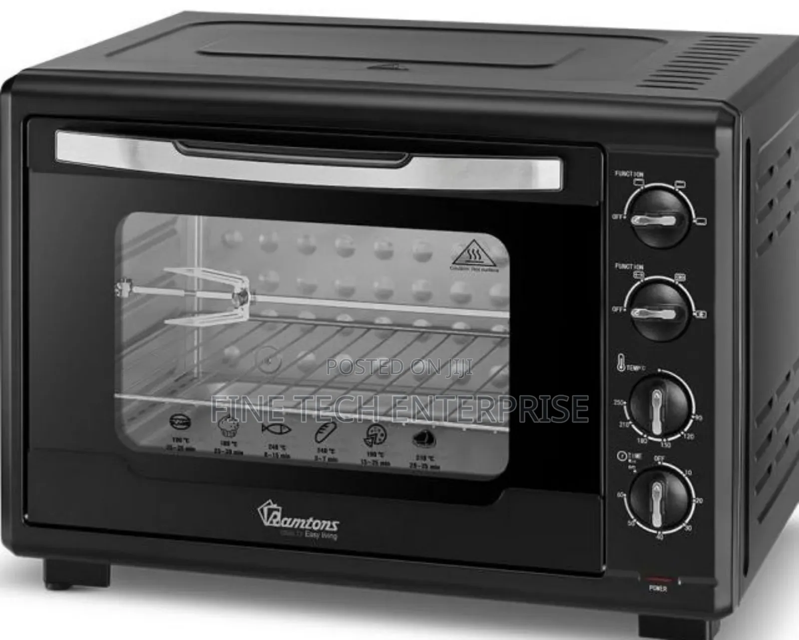 Nunix 4 Knob Settings 60 Litres Electric Rotisserie Oven