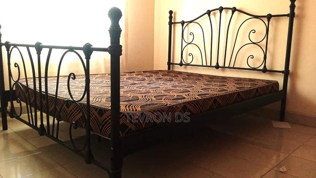 Metallika Atlanta Queen 5x6 Size Metal Bed (Matte Finish, Black)