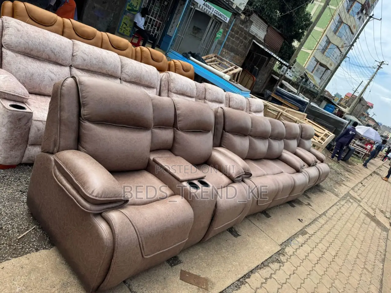 Simple Semi Recliner Sofa Set 7 Seater 3,2,1,1