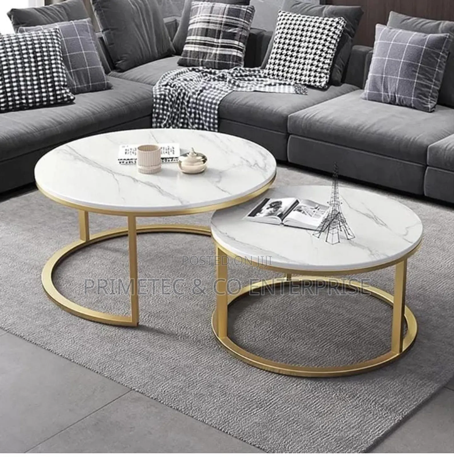 Nesting Coffee Table Marble Effect (Mdf)