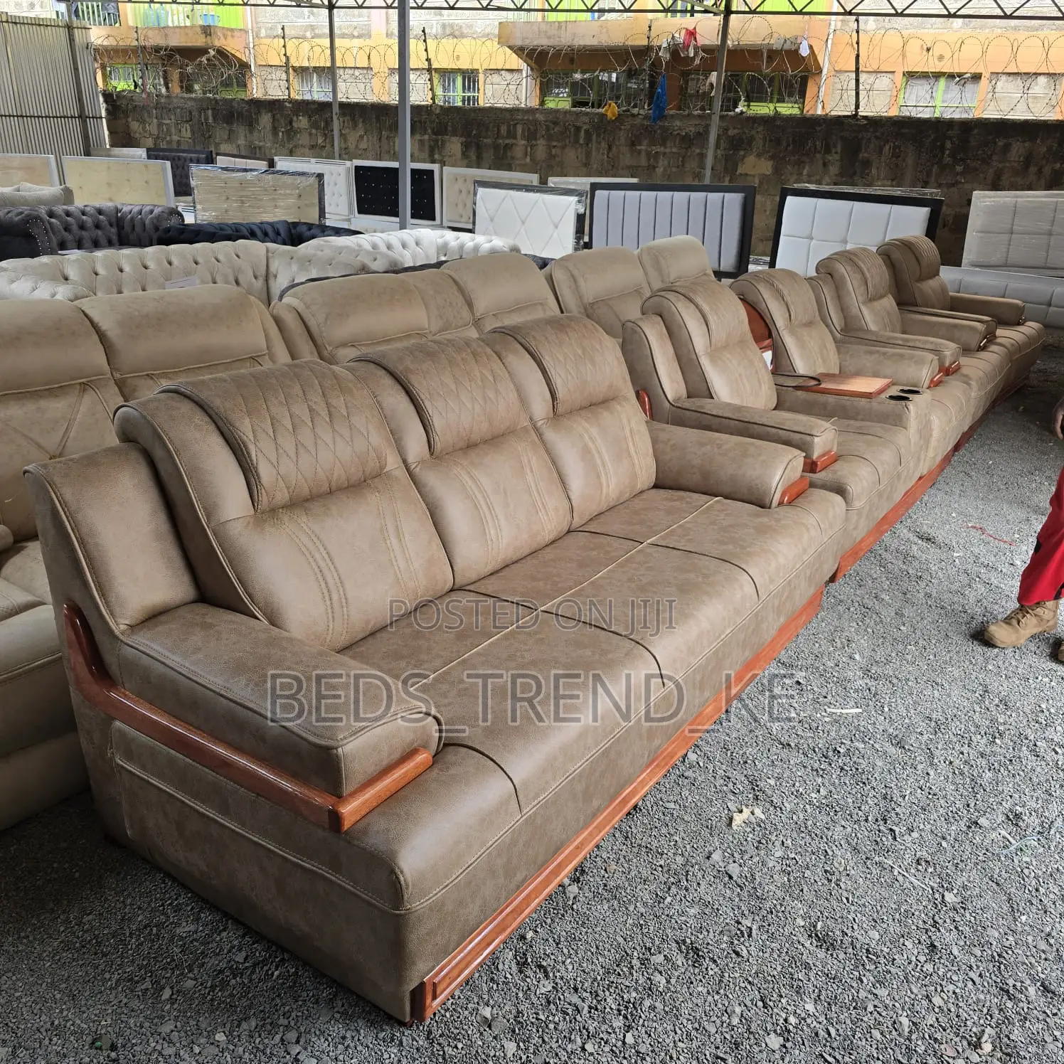 Fancy 7 Seater Semi Recliner Sofa Set 3,2,1,1