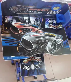 Blue Executive Racing Car Adjustable Kids Study Table Desk