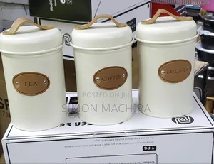 3pcs Alloy Canisters Sugar, Tea, Coffee Canisters Available