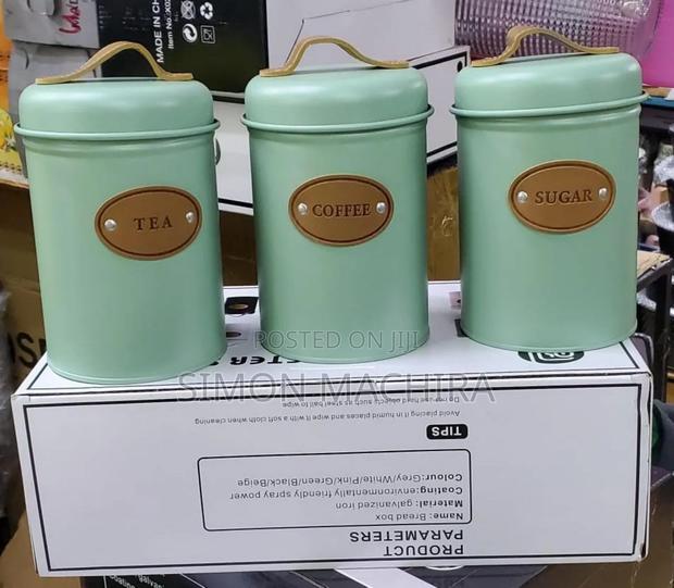 3pcs Alloy Canisters Sugar, Tea, Coffee Canisters Available - thumbnail 3