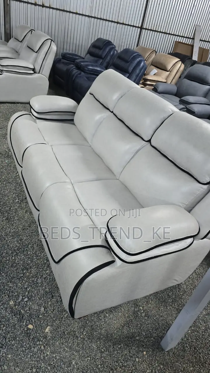 Upholstered 5 Seater Semi Recliner Sofa Set 3,2