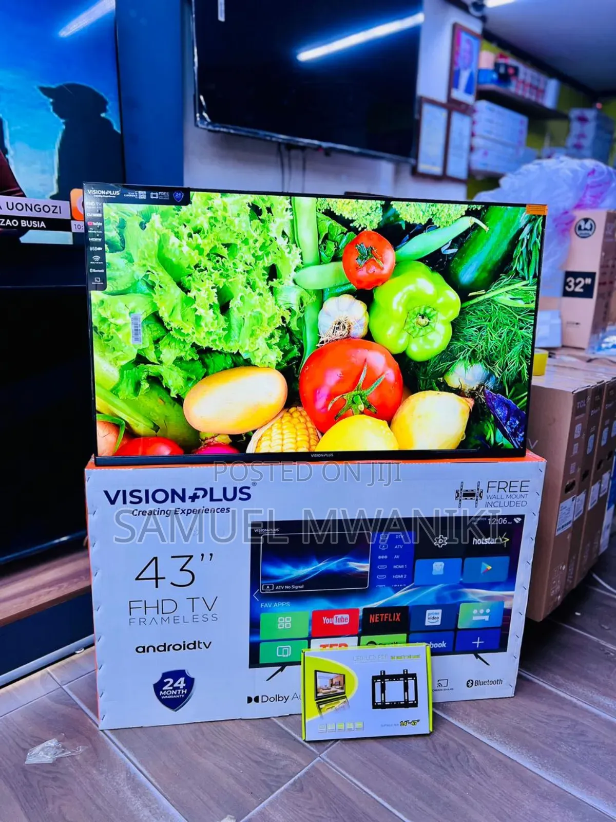 Vision Plus 43′′ Smart Android FHD 1080p Tv + Free Wall Bracket