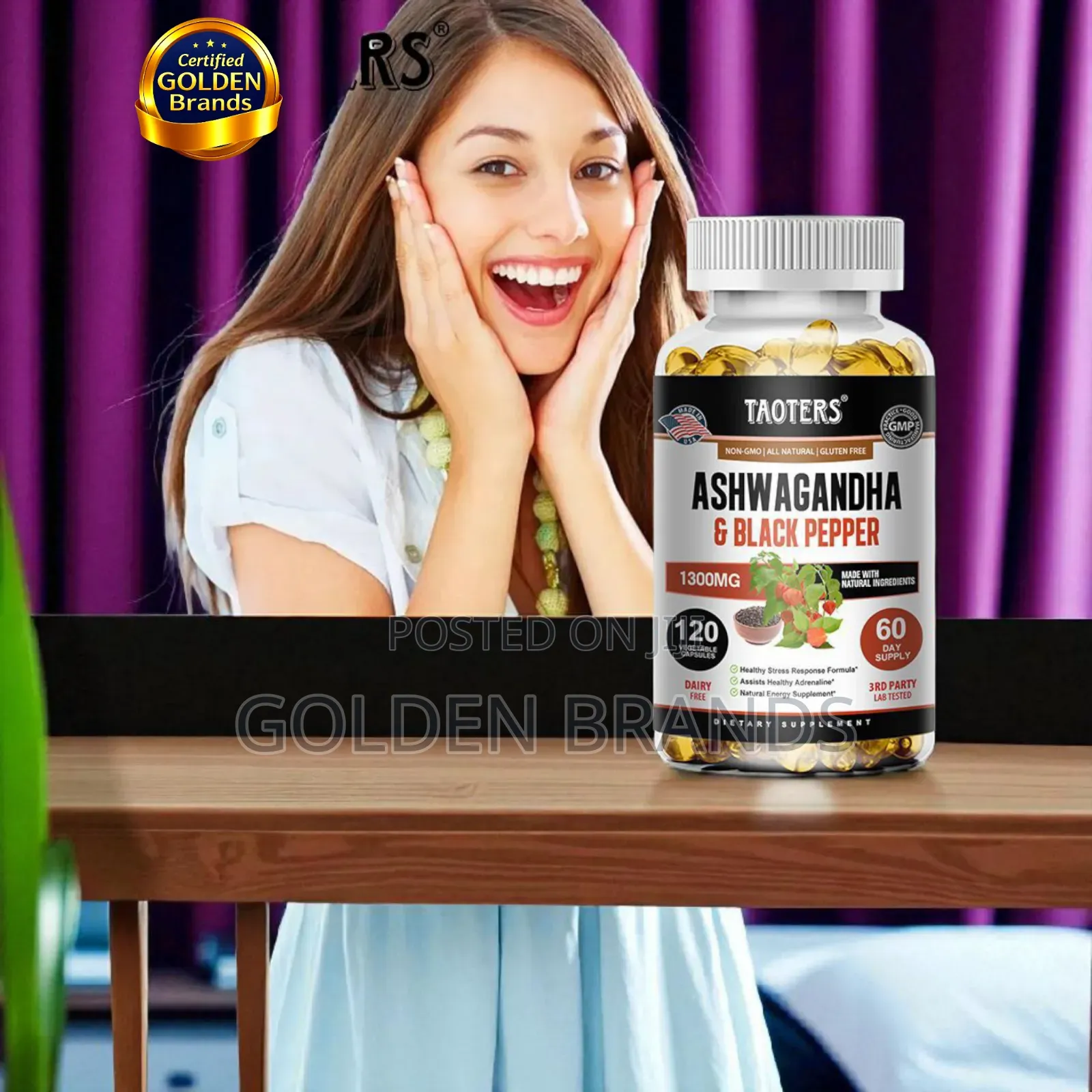 Natural Stress Adrenal Support With Ashwagandha Black Pepper