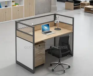Office Desk: Individual Modern Partition Work Desk for Office