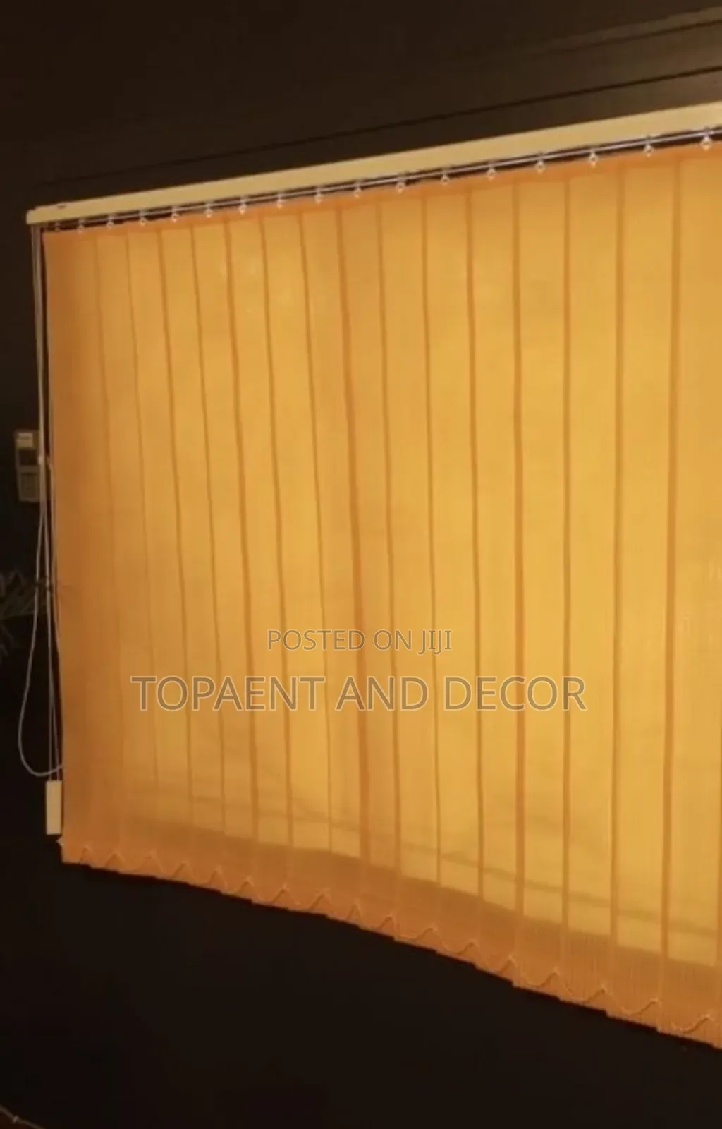 Customised Orange Office Vertical Window Blinds